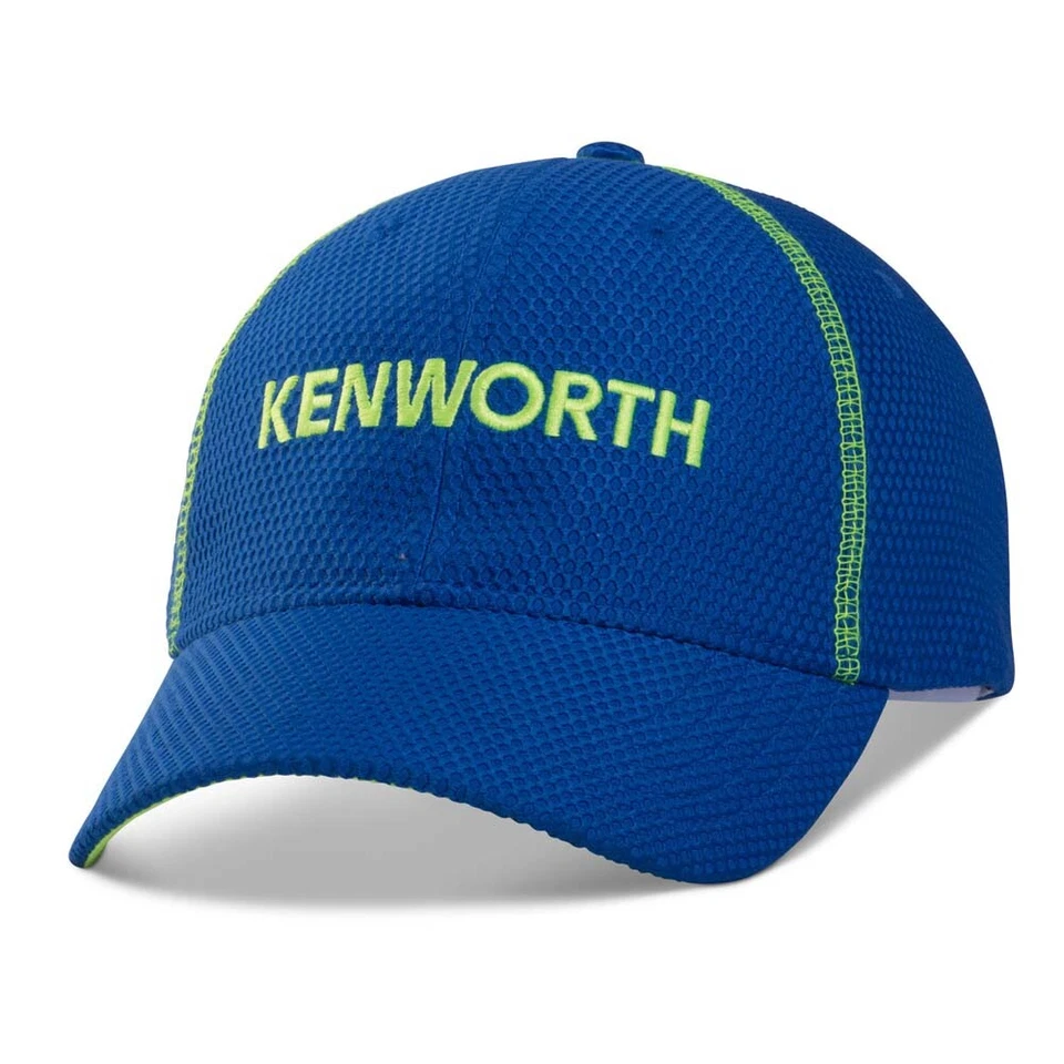 Kenworth Trucks Blue Mesh & Neon Green Stitching Snapback Trucker KW Cap/Hat - Image 1 of 1