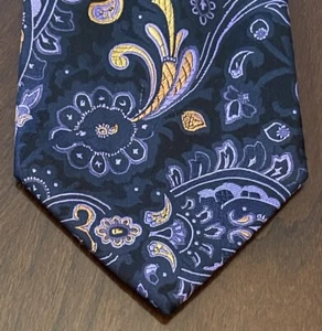 Sean John Black Purple 100% Silk Men’s Neck Tie Made In China - Picture 1 of 9