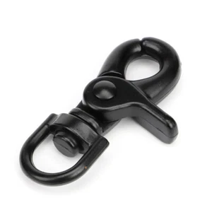 Mosquetón de tijera pequeño negro con vórtice redondo 13 mm - Imagen 1 de 3