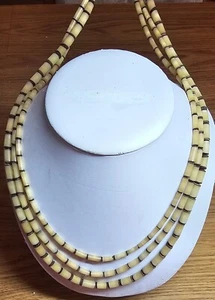 BURI NUT/TAGUA NUT/BODHI ROOT??*NECKLACE*THREE STRAND*VINTAGE*UNDYED*31 INCHES* - Picture 1 of 4
