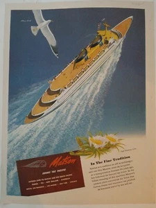 1947 Matson cruise ship knows the Pacific Ocean vintage original art ad - Picture 1 of 1