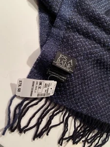 Jos A Bank Wool Cashmere Blend Knit Scarf Navy Blue. New with tags - Picture 1 of 1