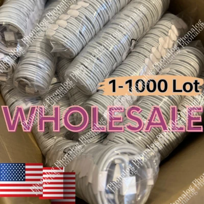 1000x USB Charger Cable Cord For Apple iPhone 5 6 7 8 X XR 11 12 13 14 Wholesale - Image 1 of 4