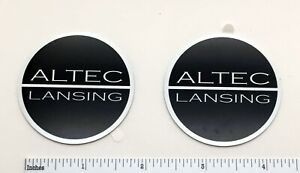 Altec Lansing Speaker Grill Badge Logo Emblem Round Pair Aluminum