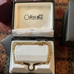 Colibri of London Tie Chain Rope Link GoldTone Buttonhole Attachment Vintage - Picture 1 of 3