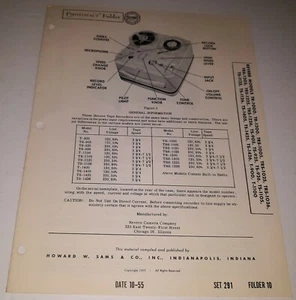 Revere Models 10-55 Set 291 Ordner 10 Photofact Ordner - Bild 1 von 1