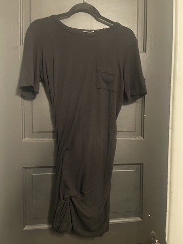 T shirt aderente Alexander Wang abito sinccato laterale nero taglia large