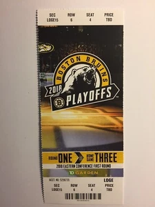 BOSTON BRUINS VS TORONTO MAPLE LEAFS 1ST ROUND GAME 3 APRIL 21, 2018 TICKET STUB - Picture 1 of 1