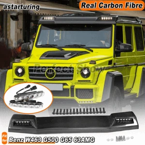 Fit For Benz W463 G500 G65 63 Real Carbon Front Roof Spoiler Wing LED Light  - Picture 1 of 12