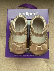 New The Original Pediped Infant O-6 Months Betty Champagne Shoes Leather Upper - Picture 1 of 7