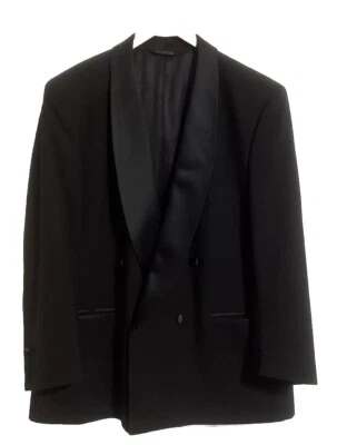 Chaqueta de Cena Esmoquin Burberry Vintage Negra Solapa Satinada Hecha en la Unión EE. UU. 43 Foto 1 de 4