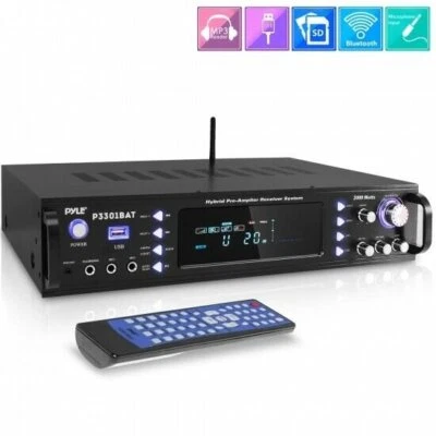 Pyle P3301BAT Bluetooth Hybrid Amplifier Receiver Stereo Amplifier, 3000 Watt - Image 1 of 4