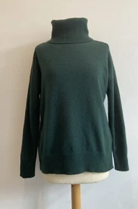 Damen Pullover Pfeifen Größe XS 100% Kaschmir Rollkragen dunkelgrün relaxed - Bild 1 von 7