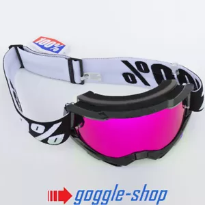 100 % PROZENT ACCURI 2 MX MTB MOTOCROSS BRILLE SCHWARZ mit ROSA SPIEGELLINSE - Bild 1 von 6