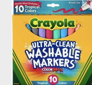 Crayola Ultra-Clean Color Max breite Linie waschbare Marker - tropische Farben 10/Pkg - Bild 1 von 1