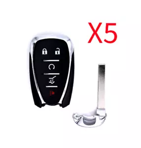 New Pack Lot of 5 Replacement Chevy Remote Smart Key Fob Shell Case and Blade - Picture 1 of 4
