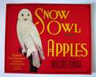 Original rare SNOW OWL apple crate label Perham Fruit COMPANY Yakima Wash red
