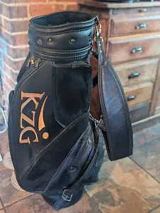 KZG Stand Bag Divide Dual Strap Golf Bag Black And Gold Dusty From Estate Sale - Picture 1 of 5