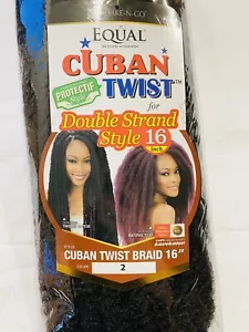 CUBAN TWIST 16" - FREETRESS EQUAL SYNTHETIC LONG MARLEY BRAID DOUBLE STRAND - Picture 1 of 4
