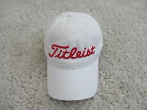 Titleist Golf Hat Adults Cap Red Writing Adjustable Strapback Spell Out Bear Cal - Picture 1 of 14
