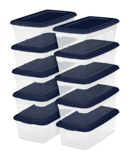10pcs Plastic Transparent Shoe Box Storage Clear Organizer Stackable Containers