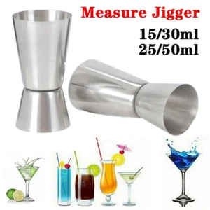 Stainless Steel Jigger Double Shot Drink Spirit Measure Cocktail Measure 30/50ml - Picture 1 of 14