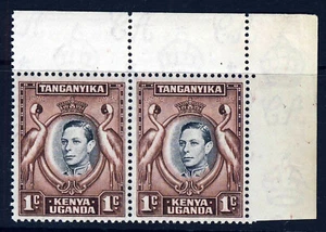 KENYA UGANDA TANGANYIKA KG VI 1938 1c Plate 2-4B Row1 No.10 LL,LR Re-Entries MNH - Picture 1 of 2