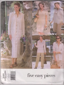 2101 VOGUE 5 Easy Pieces - JACKET DRESS TOP SKIRT & PANTS - Sz8/10/12 B 31.5-34" - Picture 1 of 2