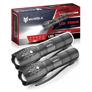Linterna LED Superbrillante 2 x 5 Estrellas Militar Antorcha Zoom IP65 Resistente al Agua - Imagen 1 de 10