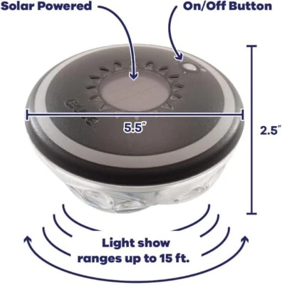 ИГРА 3547-BB плавающий шоу бассейн, на солнечных батареях, 7 режимов светодиодной подсветки, длится до... - Изображение 1 из 4