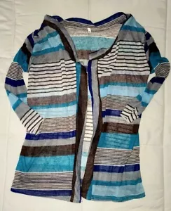 women's 3/4" sleeve semi sheer open cardigan blouse medium - Picture 1 of 4