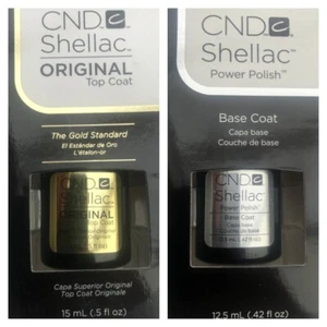 CND SHELLAC GEL NAIL POLISH ORIGINAL Top Coat & Base Coat DUO 15ml *GREAT VALUE* - Picture 1 of 3
