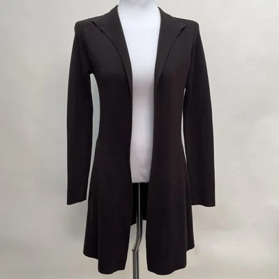 Женский кардиган с открытой передней частью Eileen Fisher свитер XS коричневый шелк хлопковая смесь - Изображение 1 из 4