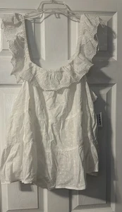 Women’s 4x Ruffle Tank In White From Old Navy - Picture 1 of 2