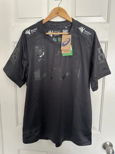 Size Large Brisbane Broncos 2025 Mens Black Asics Jersey NRL Rugby League - Picture 1 of 9