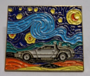Zeitreise DeLorean Motto "Sternennacht" Hut Krawatte Tac Pin Brosche-Neu - Bild 1 von 3