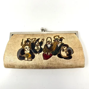 Portamonete vintage giapponese diviso sette dei fortunati bacio lucchetto buona fortuna soldi - Foto 1 di 10