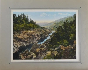 Antique California Art Print Feather River Original 1915 Western Pacific - Picture 1 of 8