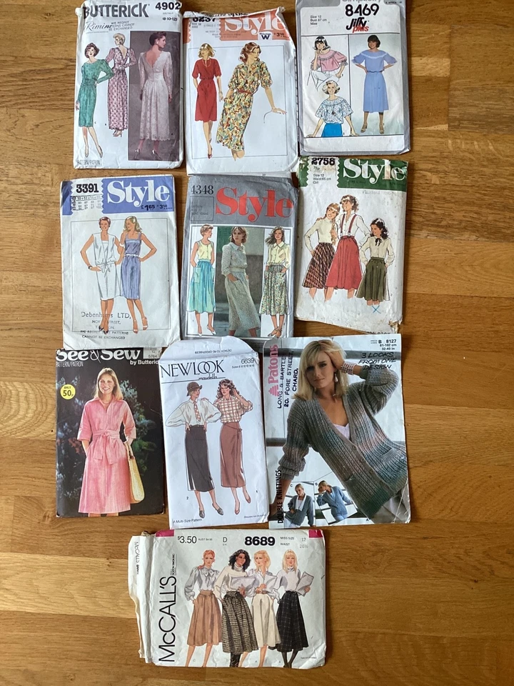 10 Original Vintage 1980s Women's Sewing Patterns plus a Payton’s Knit pattern - Image 1 of 1