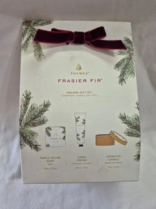 THYMES Frasier Fir SOAP HAND CREAM Travel Candle HOLIDAY 3 PC SET *New In Box* - Picture 1 of 4