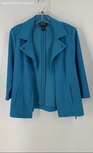 NWT NYCC Blue Pockets Long Sleeve Open Front Womens Jacket Size Medium - Picture 1 of 4