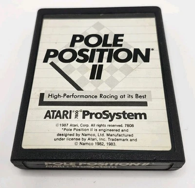 Pole Position II (Atari 7800 1987 Tested) 2 Sequel Arcade VTG 7808 Retro Mint  - Image 1 of 4