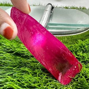 LAB CREATED 74.15 GRAM EXCELLENT RUBY #3 ROUGH CORUNDUM (Half Boule) GEMSTONE - Picture 1 of 3