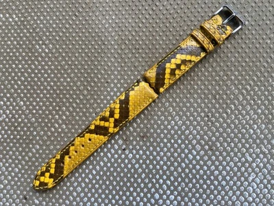Correa de reloj de cuero de serpiente negra amarilla 26 mm 24 23 22 21 20 19 18 17 16 14 Foto 1 de 4