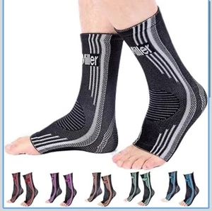 Ankle Compression Sleeve – Plantar Fasciitis Support Toeless Neuropathy Small - Picture 1 of 5