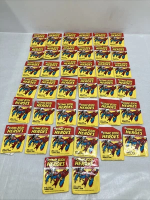 1974 Lot Of 38 EMPTY TOPPS COMIC BOOK HERO STICKERS WRAPPERS Only - Image 1 of 4
