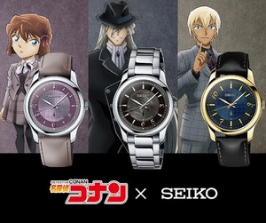 Orologio ufficiale PREMICO Detective Conan × SEIKO con supporto acrilico GIAPPONE NUOVO - Foto 1 di 36