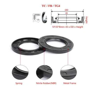 Skeleton Oil Seal Ring ID 12-62mm Rubber Rotary Shaft Double Lip Ring for Motors - Picture 1 of 9