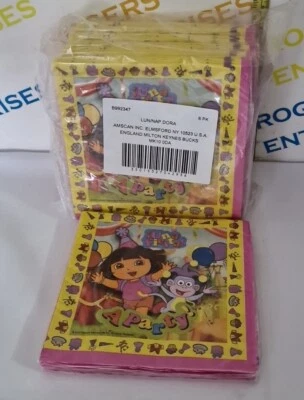 Job Lot 6 Packs of  16 x Dora the Explorer Party Napkins/Serviettes Any Occasion - Image 1 of 4