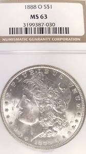 1888 O morgan silver dollar MS 63 NGC - Picture 1 of 4